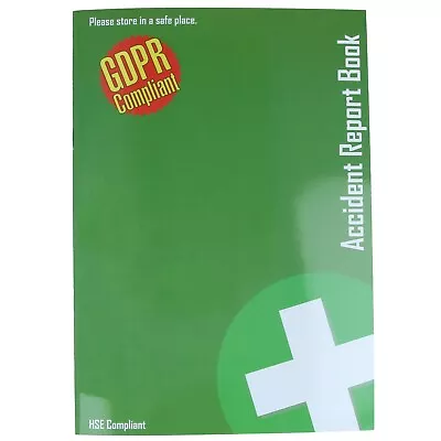 ACCIDENT REPORT BOOK HSE Compliant GDPR Data Protection 1998 RIDDOR 20 Page A5 • £7.98