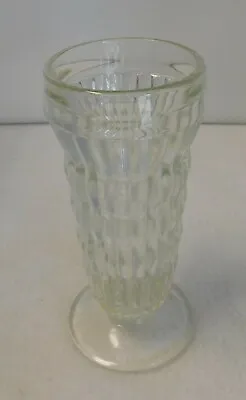 Clear Glass Vase Goblet Ribbed Patern Vintage 5.5  Tall X 2.5  Base • $14.99