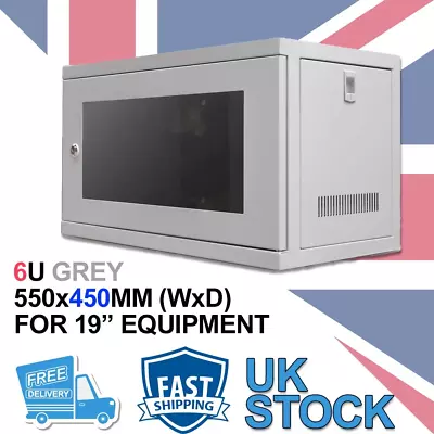 £84.99 • Buy 6U 19  450MM Network Cabinet Data Comms Wall Rack For Patch Panel, Switch, PDU