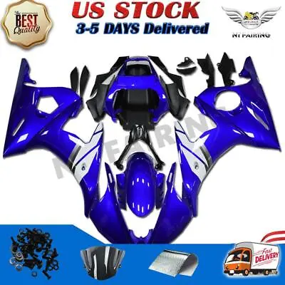 $509.99 • Buy Fairing Blue White Injection Plastic Kit Fit For YAMAHA 2003 2004 2005 YZF R6