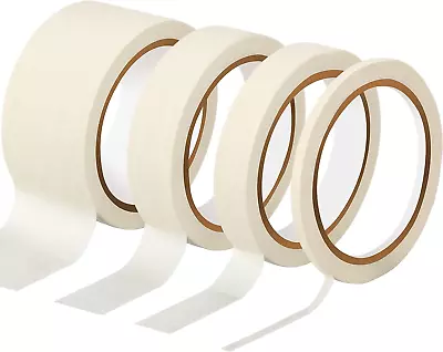 Zonon 4 Rolls Basic Masking Tape 1/4 3/4 1 And 2 In General Purpose Masking Ta • $18.26