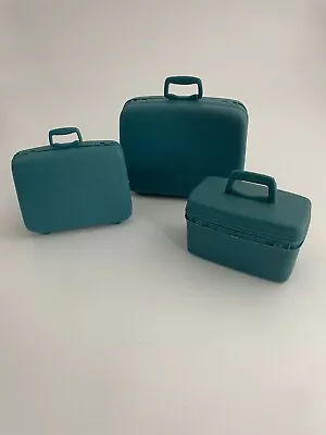 Vintage Barbie Ken Francie Doll Size Blue Set Of (3) Samsonite Luggage • $24.99