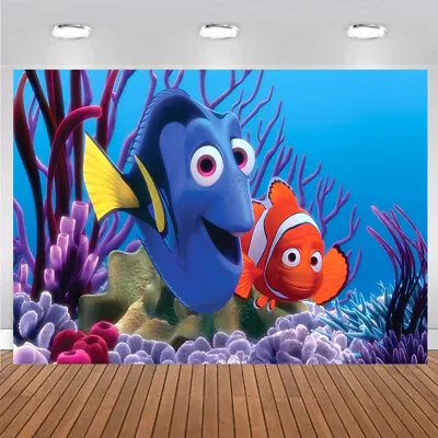 Finding Nemo Dory Fish Aquarium Backdrop 1st Birthday Baby Shower Background • $31.79