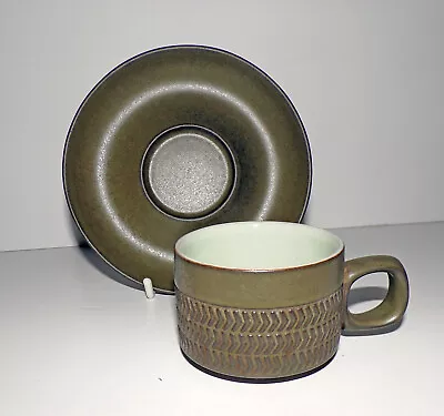 Denby Pottery Chevron Pattern Demitasse Espresso Coffee Cup & Saucer Stoneware • £5.15