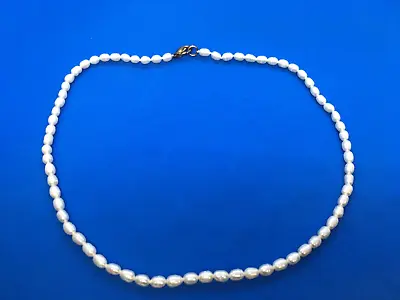 Vintage Freshwater Real Pearl Necklace Sterling Clasp 18  Long 6mm Long Pearls • $21.49