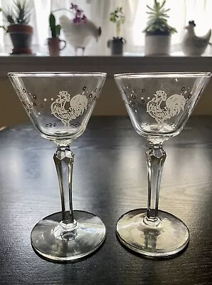 Libbey Rooster Cocktail Sherry Glasses • $10.20