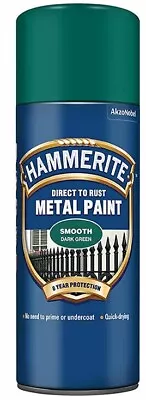 1 X Hammerite Smooth 400ml Direct To Rust Metal Spray Paint - All Colours • £10.99