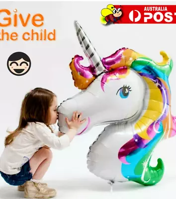 $4.98 • Buy HUGE UNICORN FOIL Balloon Birthday Kids Party