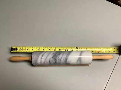 10-Inch Marble Rolling Pin With Wooden Cradle • $9.99