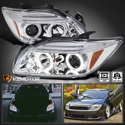 Clear Fits 2005-2010 Scion TC LED Halo Projector Headlights Lamp Left+Right • $145.38