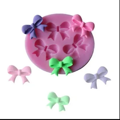 Three Bows Silicone Mould For Sugar Craft Fondant Cake Decorating Baking Etc • £4.25