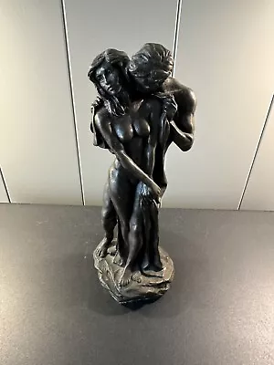Bronze Effect Art Erotic Nude Couple Figurine Sculpture Ornament #2 • £20