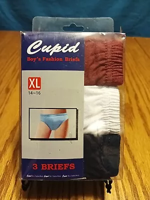 Boys Multi Color Fashion Briefs XL Set Of 3 (red White Navy) CUPID • $10.49