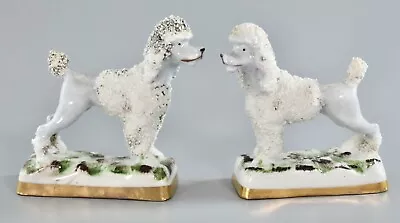 Antique Chelsea Porcelain Edme Samson Staffordshire Poodle Dog Figures • £89.95