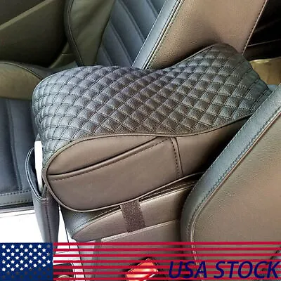 US Stock Black Car Armrest Cushion Console Box Cover Pad + Collect Pouch Bag • $23.54