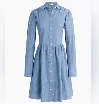 J. Crew Chambray Button Down Collared Shirt Dress Women’s Size 10 • $34.95