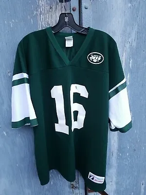 Vinny Testaverde #16 New York Jets Green LOGO 7 Jersey Mens NFL NY Size XXL • $39.99