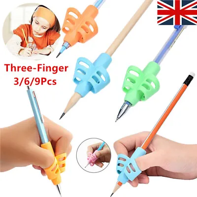 £5.15 • Buy 1-9X Silicone Pencil Grips Holder Ergonomic Pen Grippers Writing Aid For Student