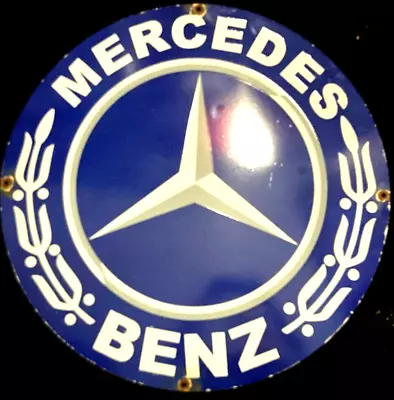 Vintage Art MERCEDES BENZ PORCELAIN ENAMEL SIGN Rare Advertising 30  • $199