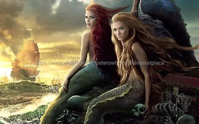 Fantasy Mermaid Ship Ocean 14X20 Inch Paper Poster Wall Artwork • $17.89