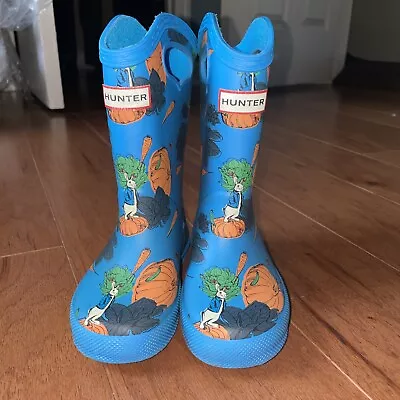 Toddler Size 7 Hunter Rain Boots Blue Peter Rabbit Used • $12.50