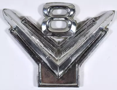 Used Vtg Salvaged OEM Ford 1953-1956 V8 Metal Chrome Emblem Badge • $29.95