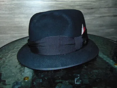 Men's Vintage Penny's Marathon Fedora Hat Size 7 1/8 Black • $75