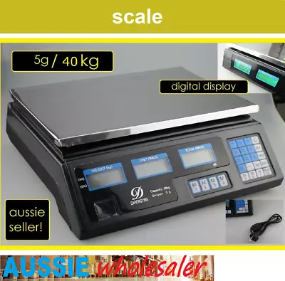 40KG Electronic Kitchen Scale Digital LCD Shop Weight Scales Food Commercial • $37.45