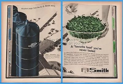 1962 AO Smith Harvestore Silo Dairy Farm Cattle Feed Haylage Vintage Print Ad • $13.49