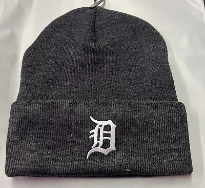 Detroit Tigers Dark Gray  WINTER  Hat LINED CUFFED BEANIE CAP New One Size • $14.99