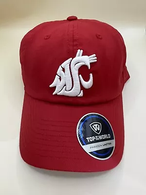 Washington State Cougars Men Top Of The World Primary Logo Staple Adjustable Hat • $666.65