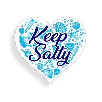 Keep Salty Heart Sticker Sea Shell Seashell Beach Cup Cooler Car Window Decal  • $2.95