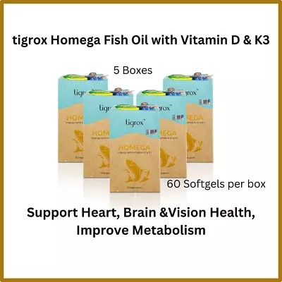 5 Boxes Tigrox Homega Fish Oil+Vitamin K2&D3- Maintain Healthy Blood Circulation • $583.81