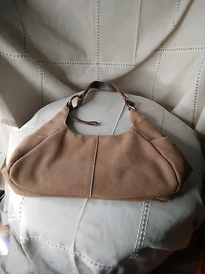ELLINGTON Woman's Brown Suede Handbag Purse Hobo Leather Strap Functional Beauty • $21.99