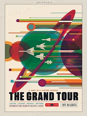 Retro Style NASA Space Travel Poster - Grand Tour Of The Solar System - 24x32 • $24.95