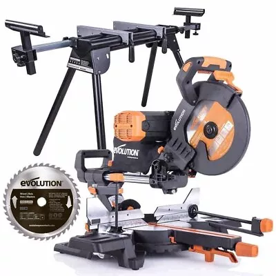 Evolution R255SMS-DB+ 255mm Double Bevel Mitre Saw & Stand  • £364.99