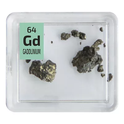 Gadolinium Metal Rare Earth 99.9% Element Sample Rocks In Periodic Element Tile • $14