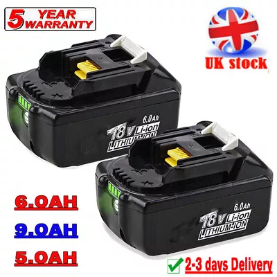 UK For Makita 18V 5.0Ah LXT Li-ion Battery BL1830 BL1840 BL1850 BL1860 / Charger • £19.11