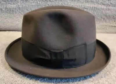 French Mossant Black Fedora Fur Felt Men's Hat Size 7 • $59.99