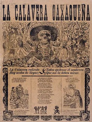 4766.La Calavera Oaxaque͐a.Mexican Skull.POSTER.Day Of Dead Decoration.Catrina • $60