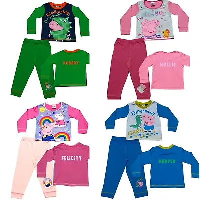 £10.50 • Buy Peppa Pig Pyjamas Boys Girls Pjs Sleepwear Age 1.5 To 5 Yrs Can Be Personalised