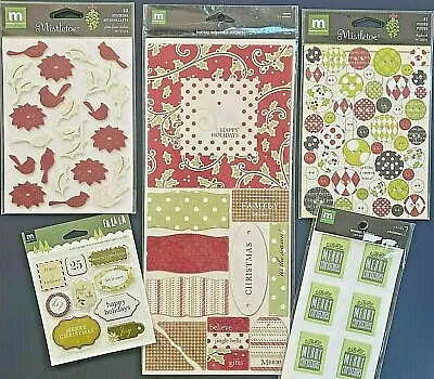 Set Making Memories Christmas Craft Stickers Woven & Metal Labels Chipboard  • $16.95