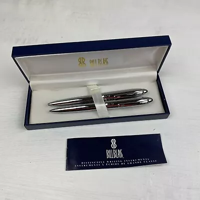 BILL BLASS Chrome Pen And Pencil Writing Set Silver Color Vintage New Boxed Set • $18.99