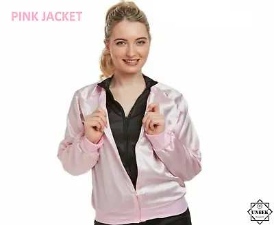 ADULT PINK LADIES JACKET1950s Girls Fancy Dress Costume Hen Party Outfit U36782 • £7.83