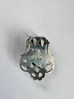 Vintage/Antique Victorian Solid Silver Ornate Lapel Or Shoe Clip Monogram M • $25