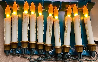 Vintage 10 Light Flame Shaped Candolier Candle Candelabra Light EXCELLENT SET • $89.90