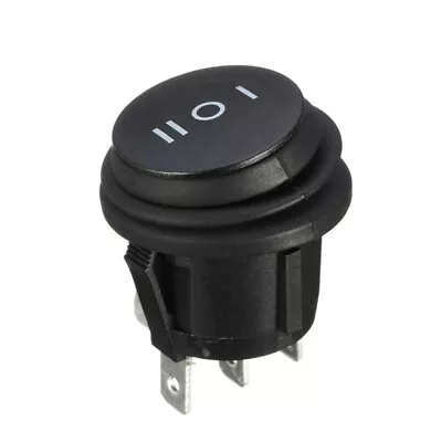 5x ON/OFF/ON 3 Position Boat 3Pin Round Rocker Switch SPDT 6A/250V 10A/125VAC • $8.99