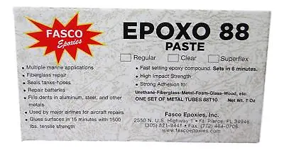 Fasco Epoxo-88 | 6min Set Epoxy Paste Clear Adhesive Glue 7oz Tube Kit • $26.99