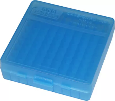 MTM Pistol Ammo Box 100 Round Flip-Top 9mm 380 ACP - Clear Blue P-100-9-24 • $18.49