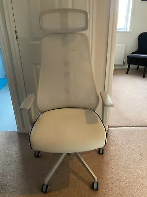 IKEA Matchspel Gaming Computer Desk Adjustable Chair White • £50